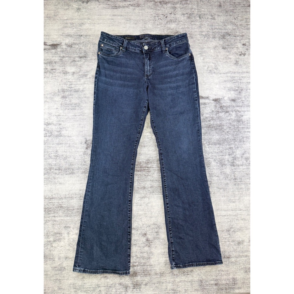Kut from the Kloth Nicole Bootcut Jeans Dark Wash Blue Denim Size 14